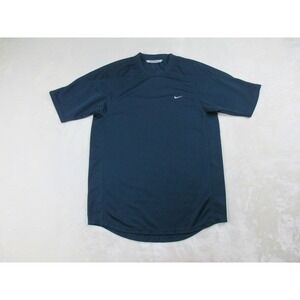 Nike Shirt Mens Medium Blue‎ WhiteSwoosh Dri Fit Lightweight Casual